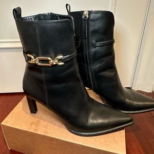 Zara Heeled Black Booties with buckle